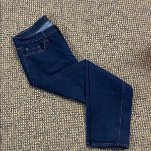 Dark denim straight leg jeans